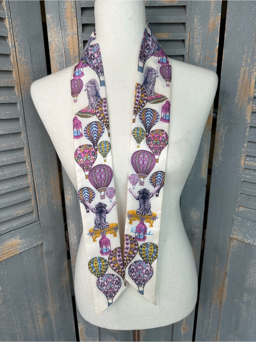 Ilona Tambor The Cats Empire Silk Ribbon Scarf Pink